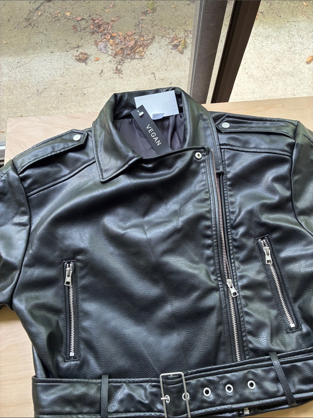 Vegan Leather Black Moto Jacket - Classic Biker Jacket
